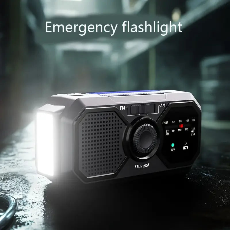 Emergency Solar Hand Crank Radio AM FM Power Bank USB Phone Charger